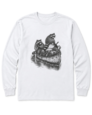 Raccoon Canoe Heist Long Sleeve Shirt