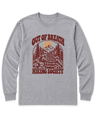 Out of Breath Hiking Society Log Steps Long Sleeve Shirt
