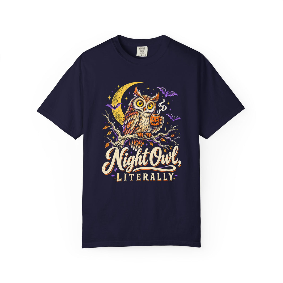 Night Owl, Literally T-Shirt – True Navy