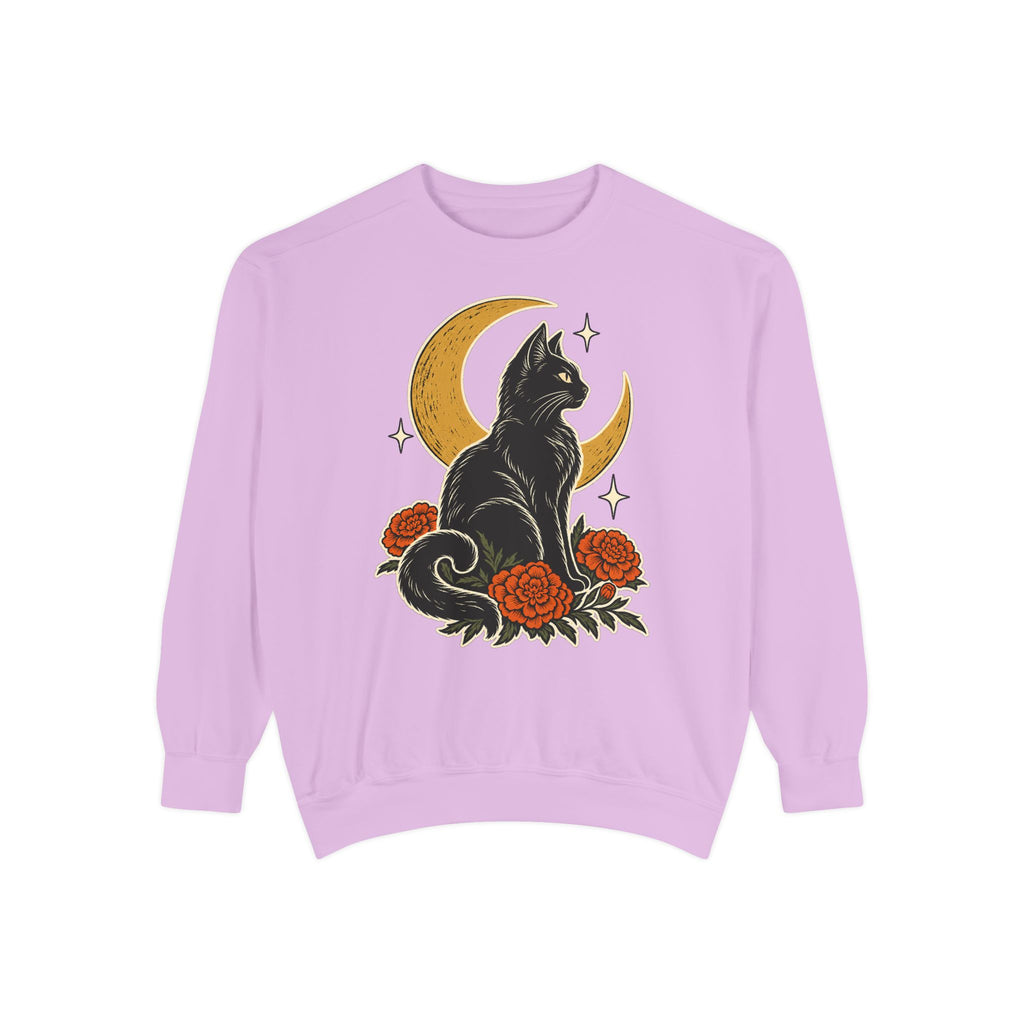 Moonlit Black Cat Sweatshirt – Orchid