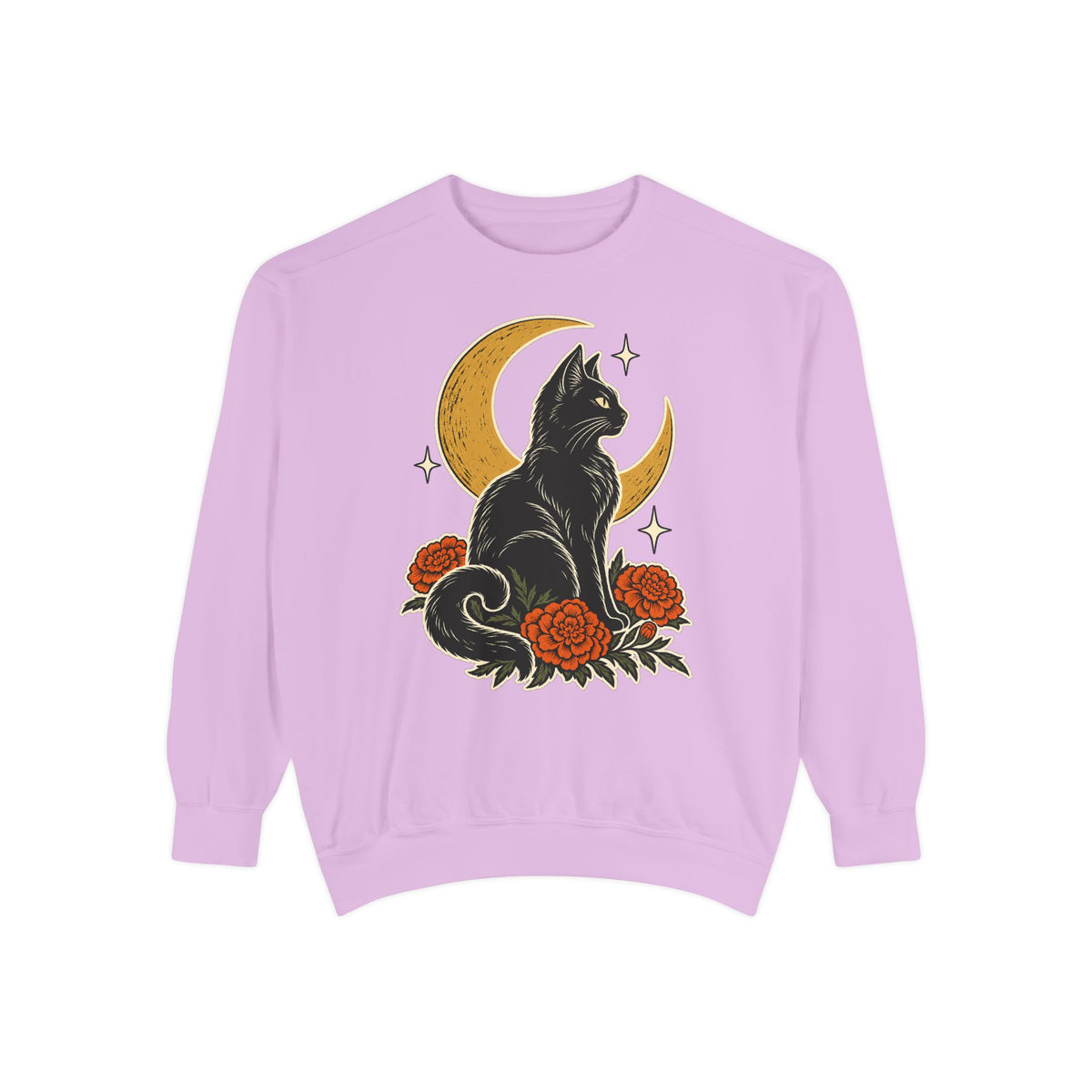 Moonlit Black Cat Sweatshirt – Orchid