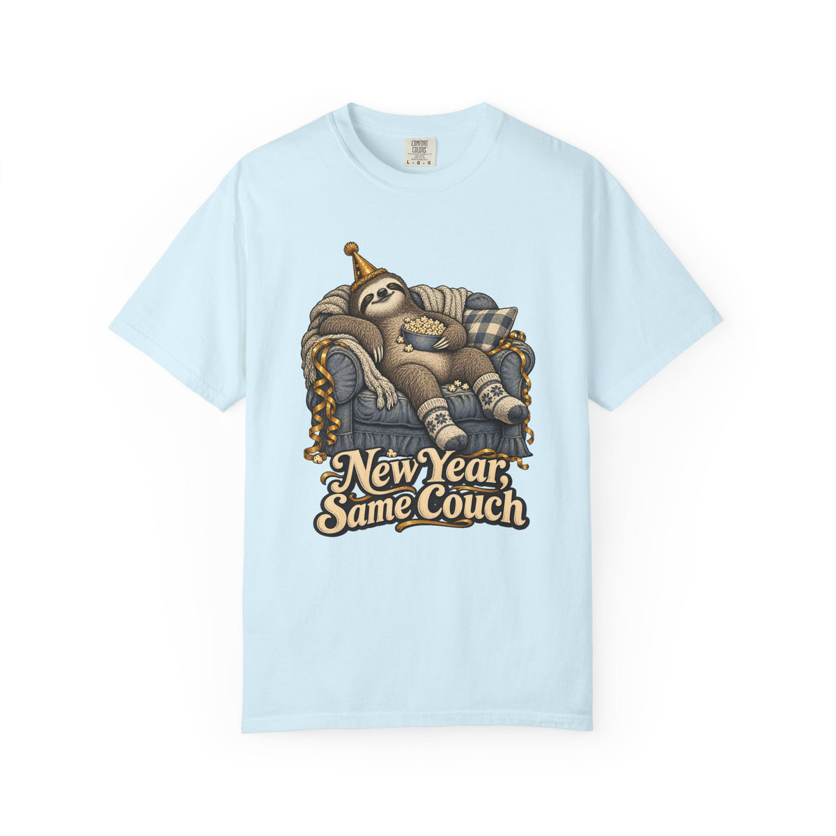 New Year, Same Couch T-Shirt – Chambray