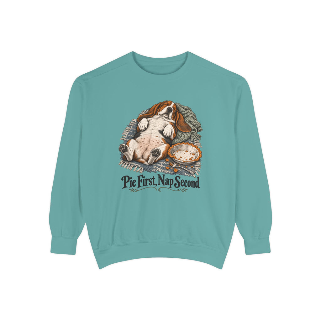 Pie First, Nap Second Sweatshirt – Seafoam