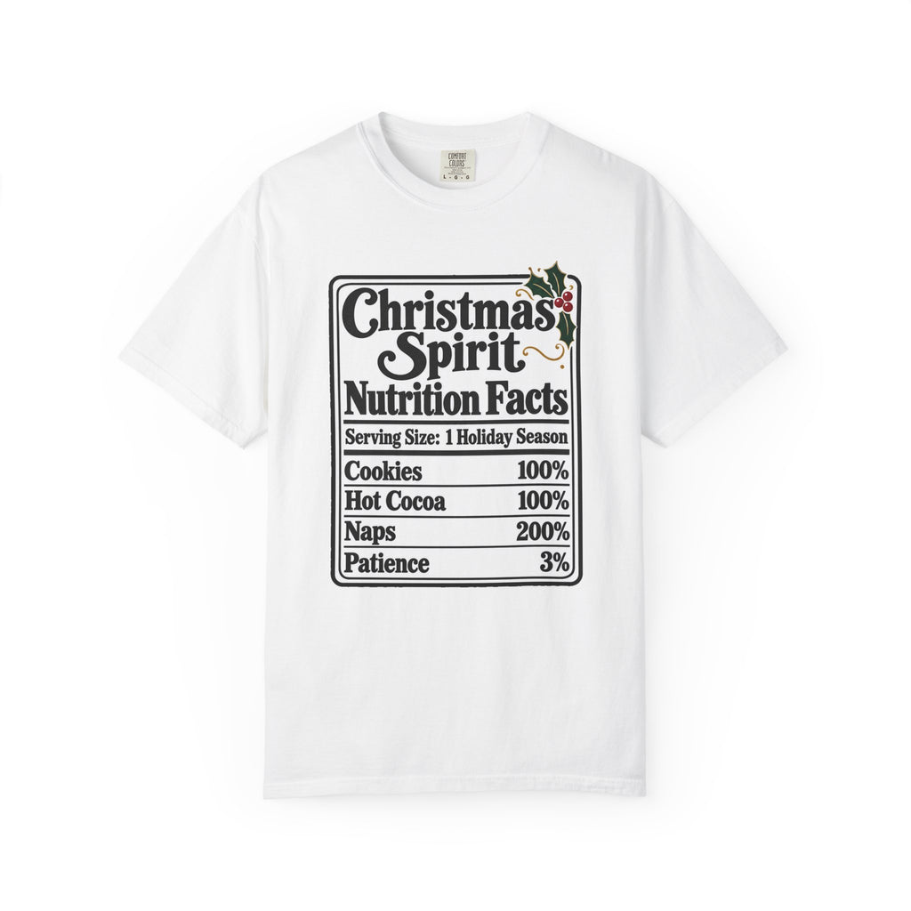 Christmas Spirit Nutrition Facts T-Shirt – White