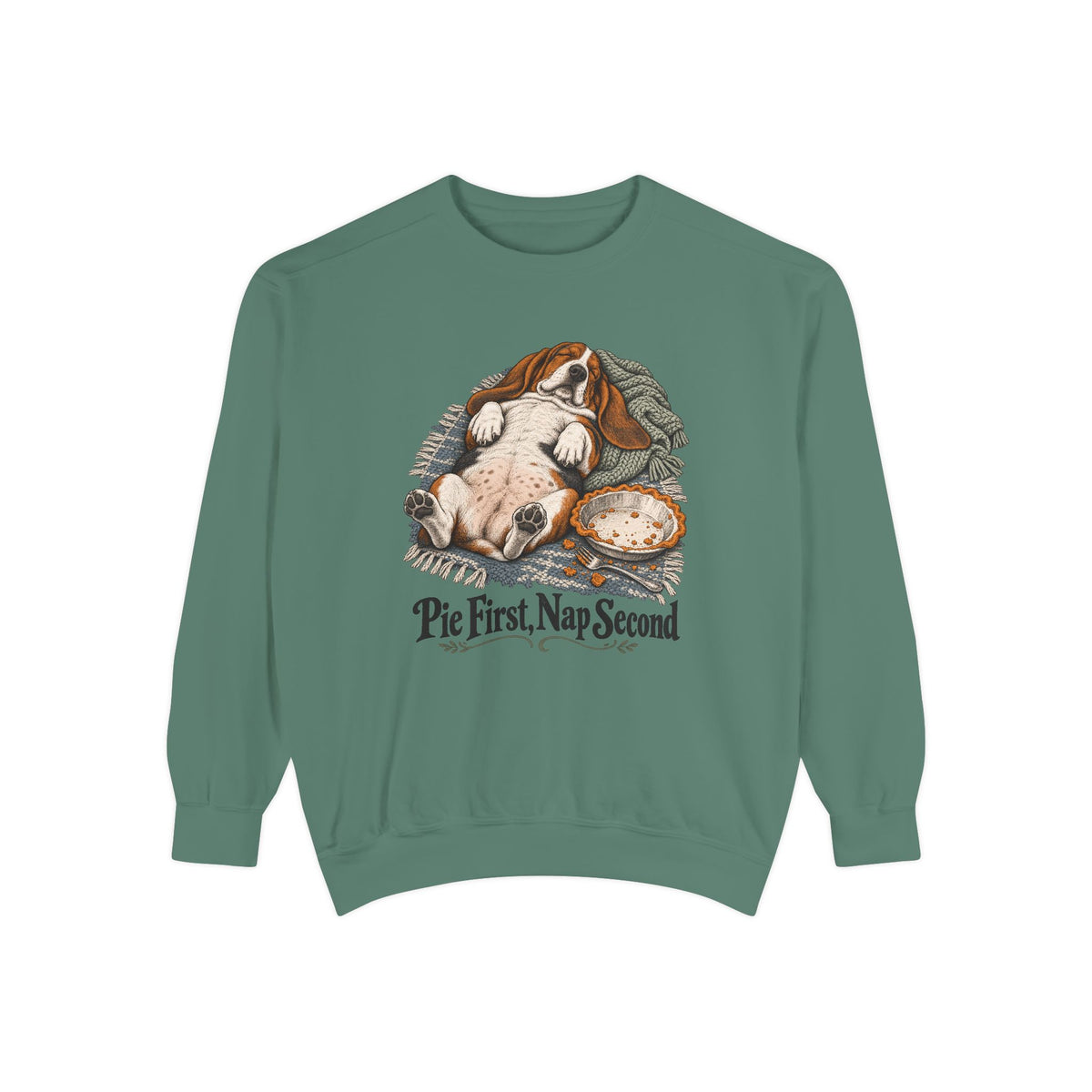 Pie First, Nap Second Sweatshirt – Light Green