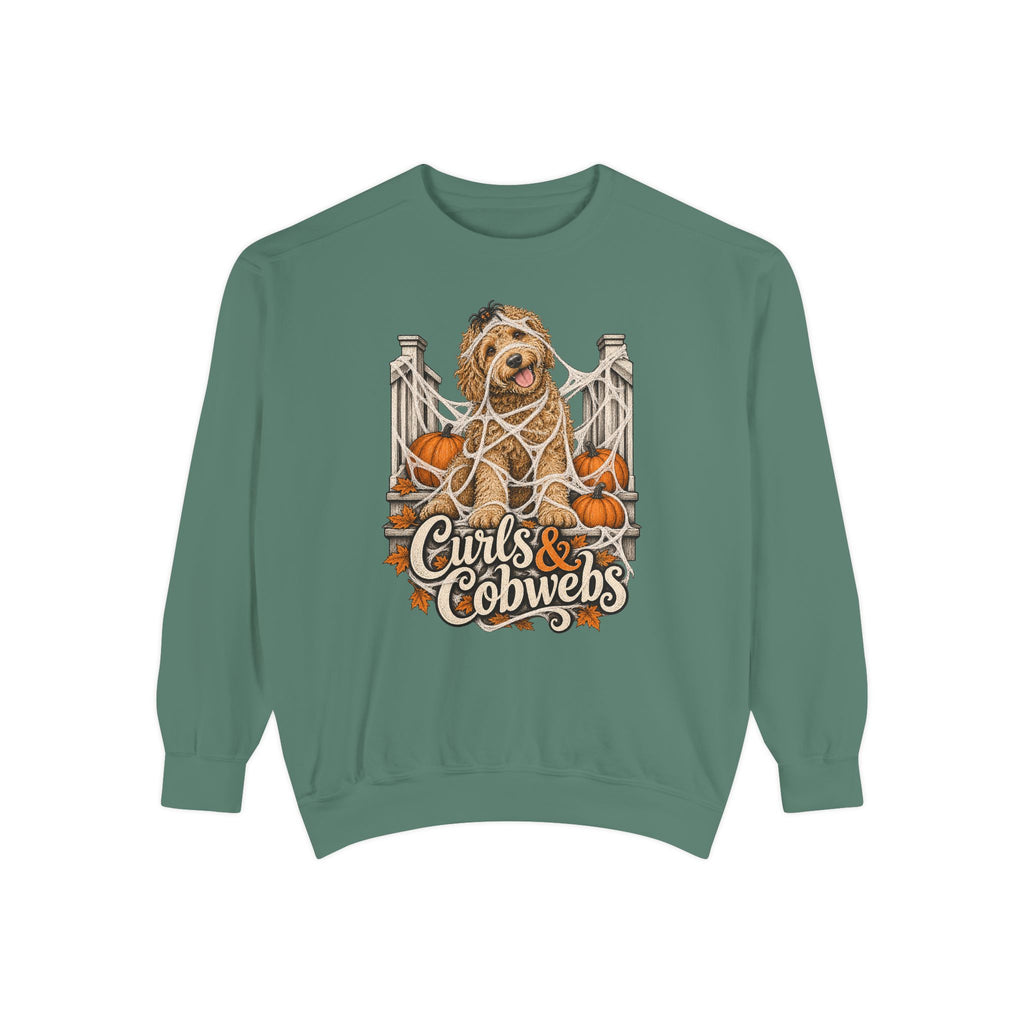Curls & Cobwebs Sweatshirt – Light Green