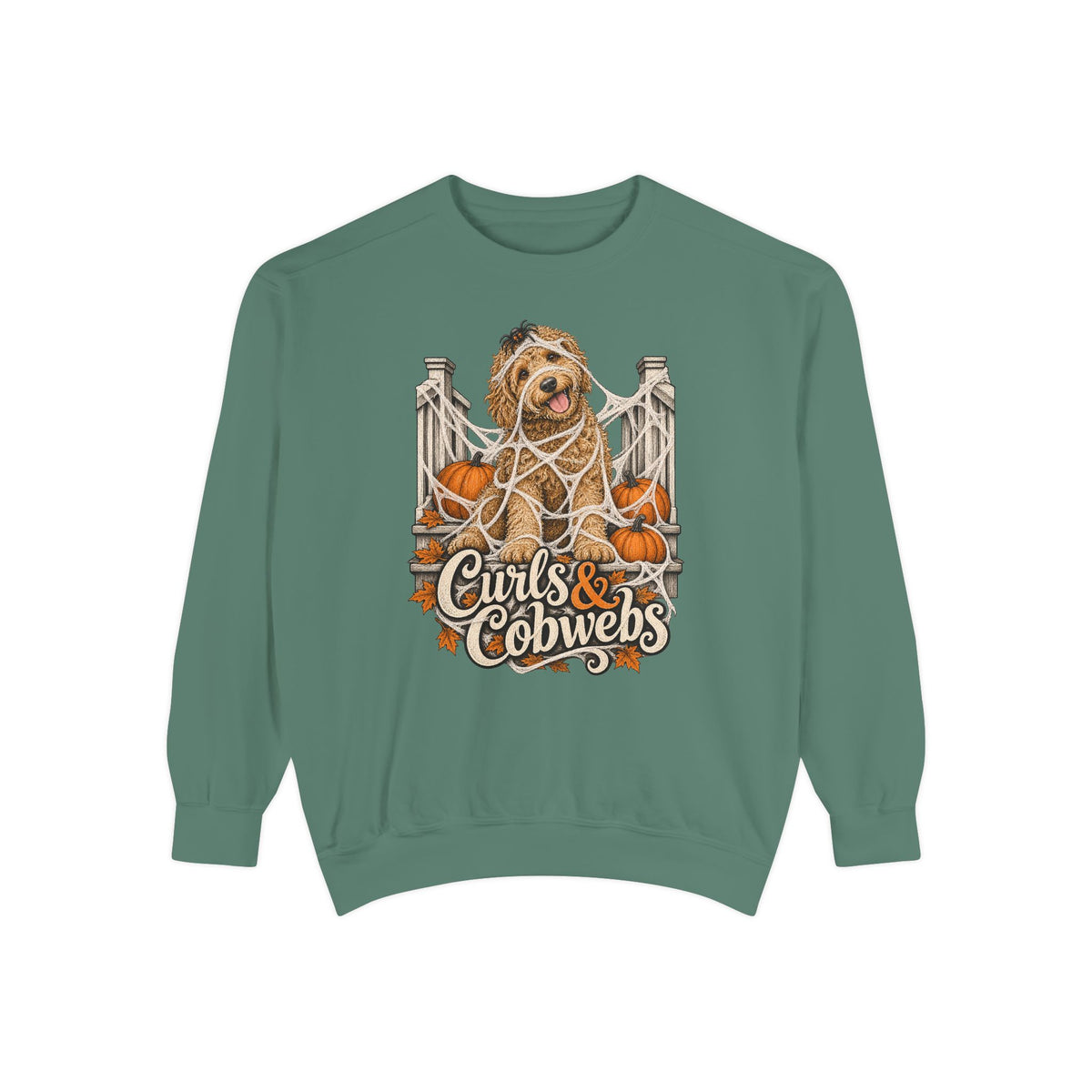 Curls & Cobwebs Sweatshirt – Light Green