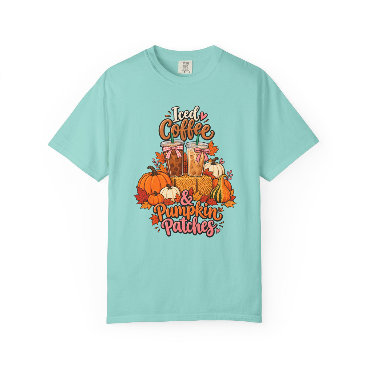 Iced Coffee & Pumpkin Patches T-Shirt – Chalky Mint