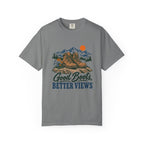 Good Boots, Better Views T-Shirt – Grey