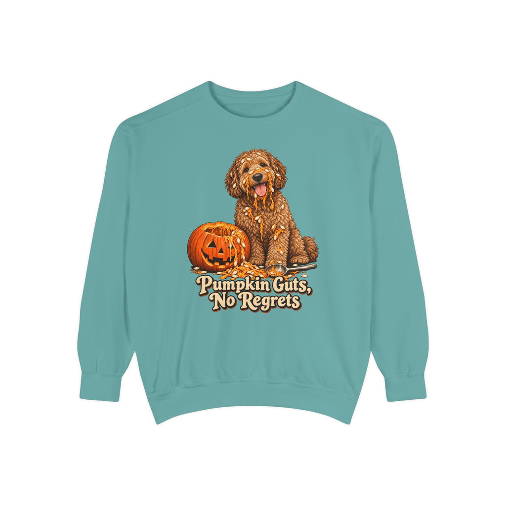 Pumpkin Guts, No Regrets Sweatshirt – Seafoam