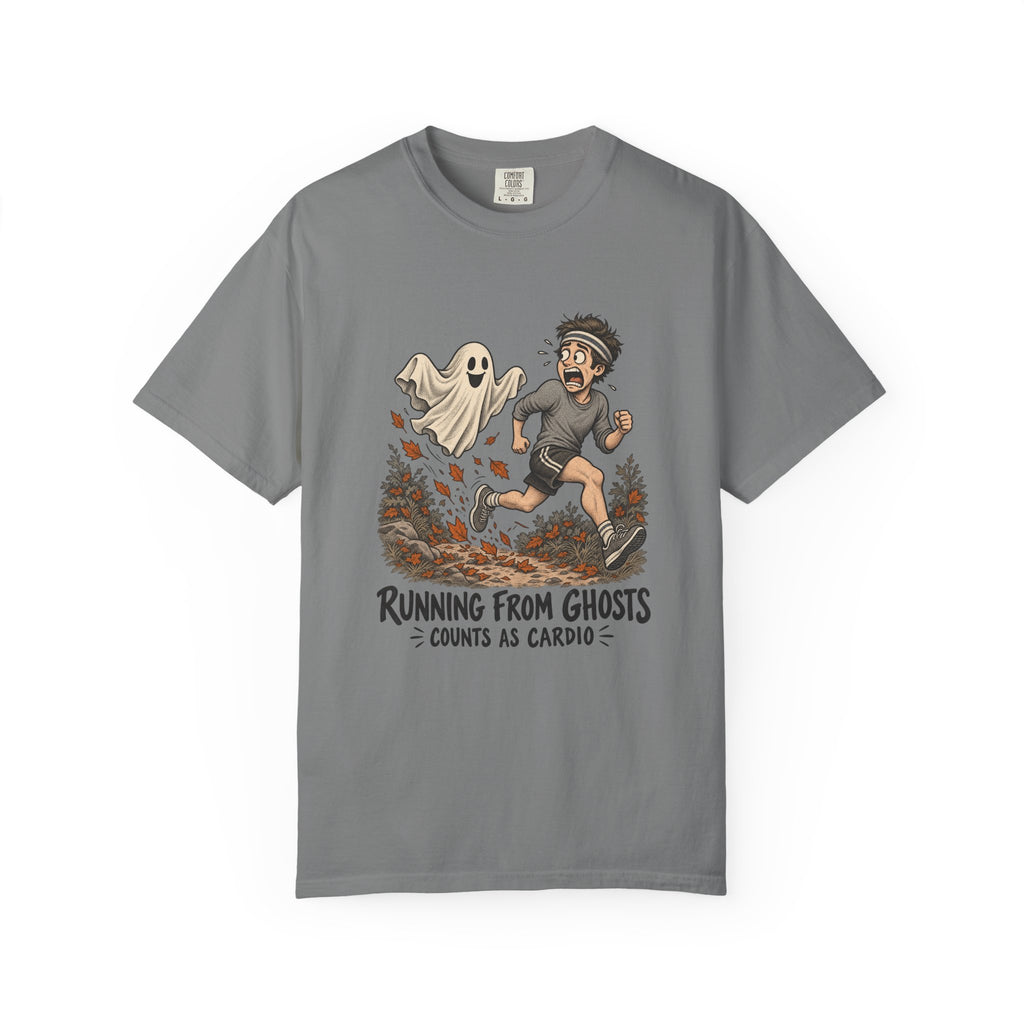 Running From Ghosts Counts as Cardio T-Shirt – Grey