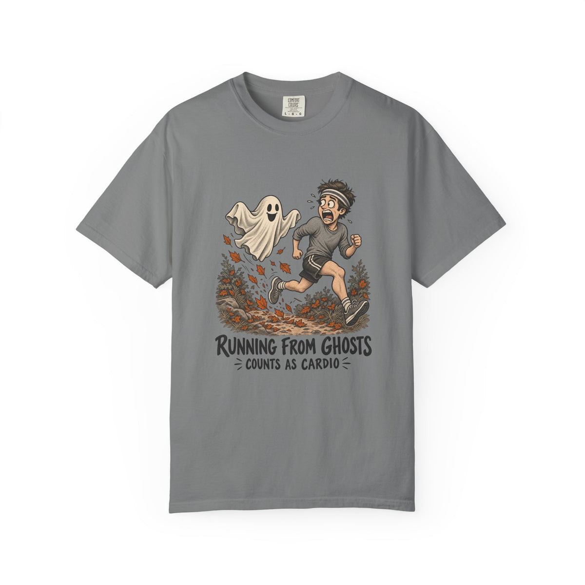 Running From Ghosts Counts as Cardio T-Shirt – Grey
