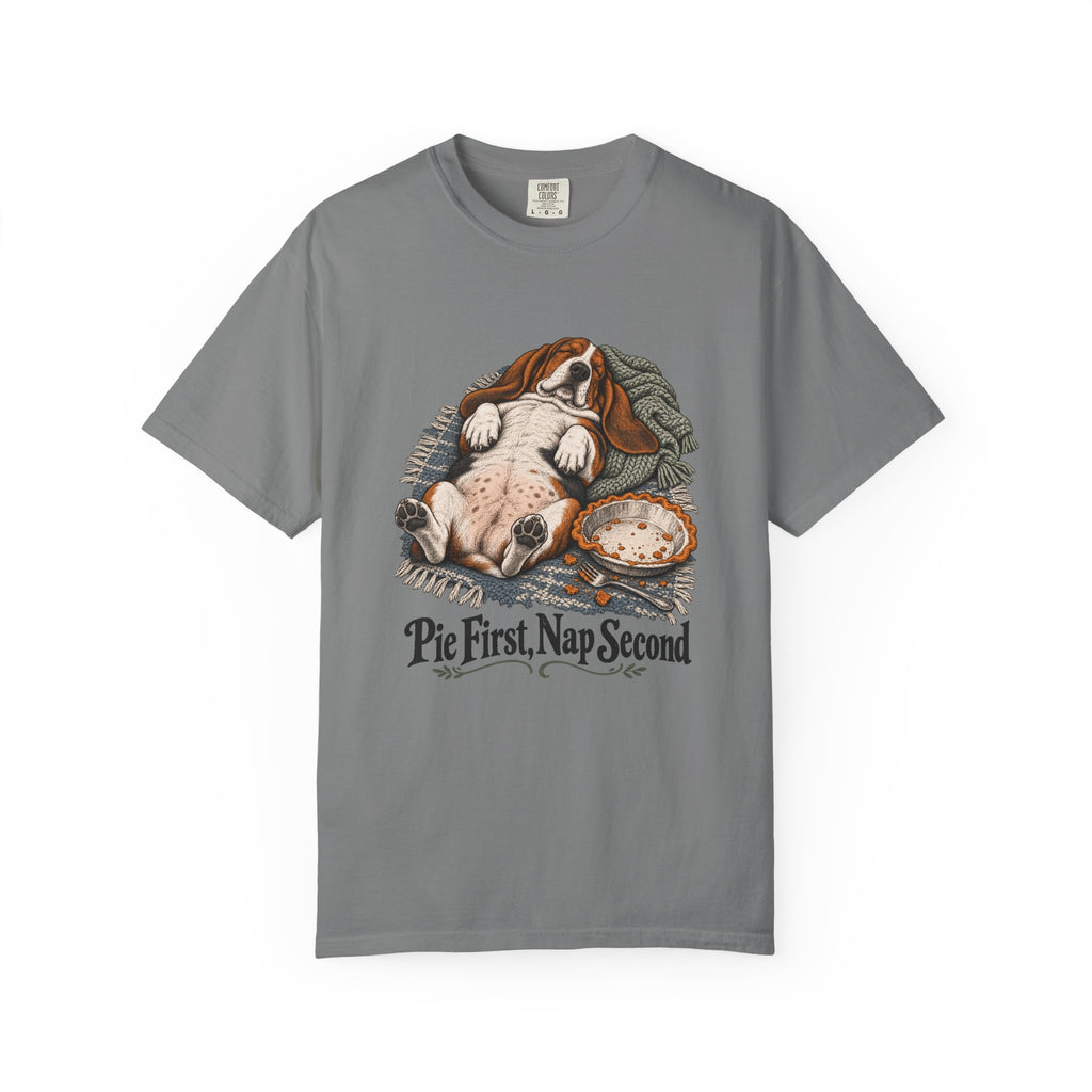 Pie First, Nap Second T-Shirt – Grey
