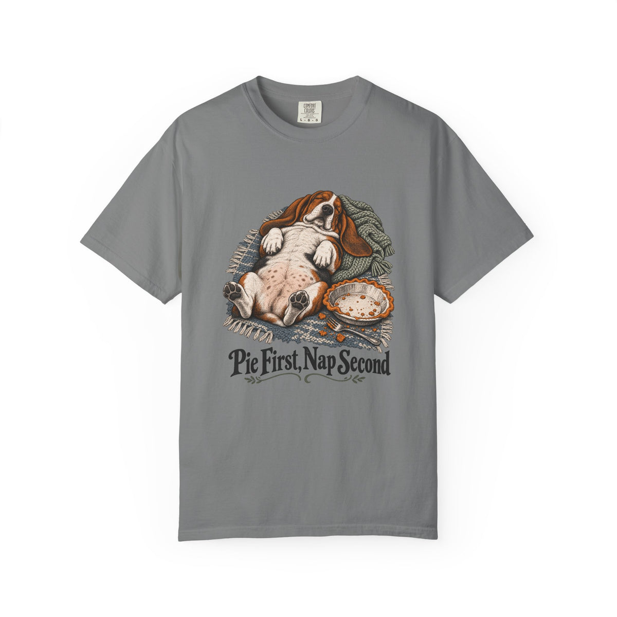 Pie First, Nap Second T-Shirt – Grey