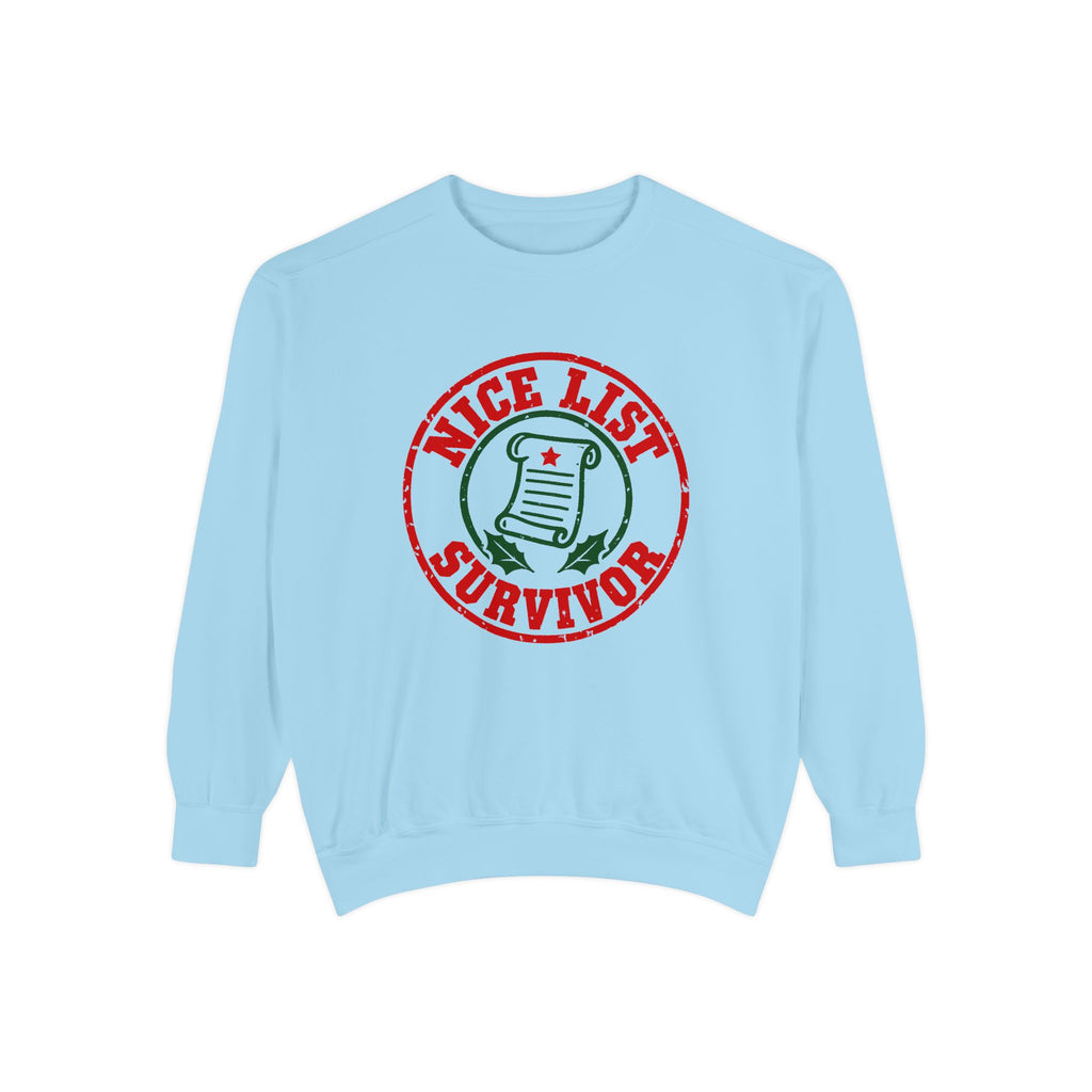 Nice List Survivor Sweatshirt – Chambray