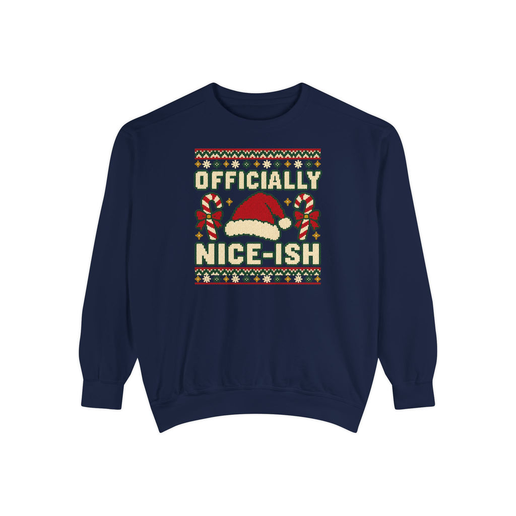 Officially Nice-ish Ugly Christmas Sweatshirt – True Navy