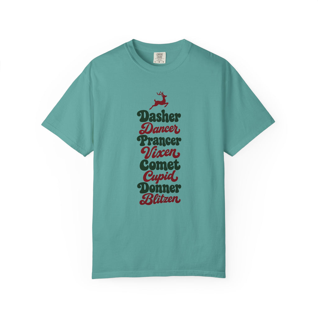 Dasher Dancer Prancer Vixen T-Shirt – Seafoam