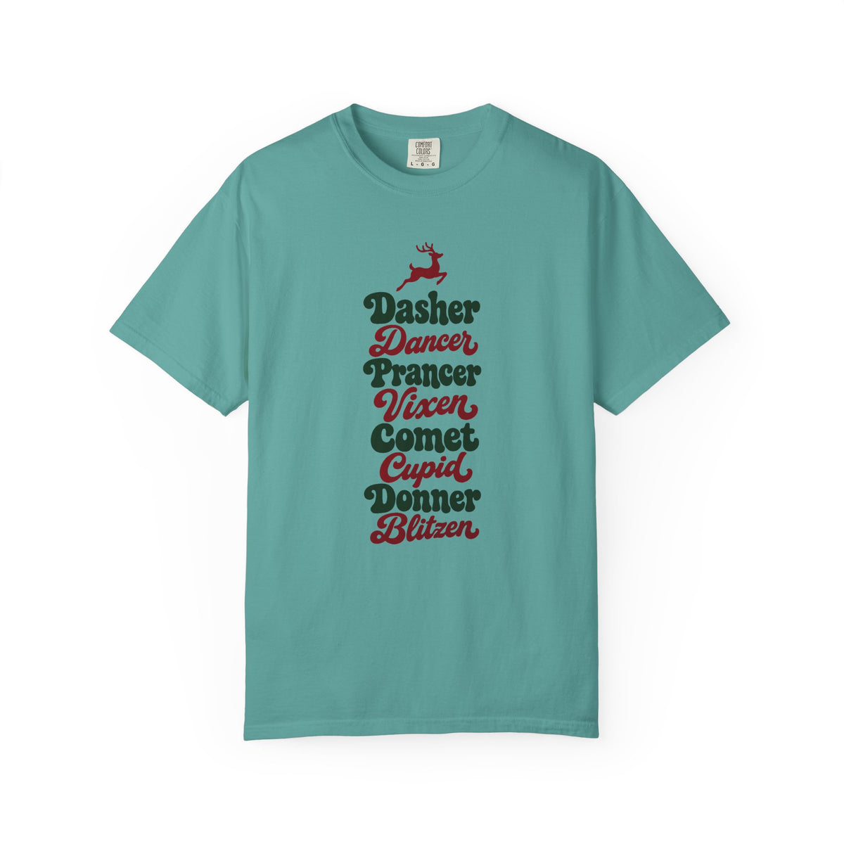 Dasher Dancer Prancer Vixen T-Shirt – Seafoam
