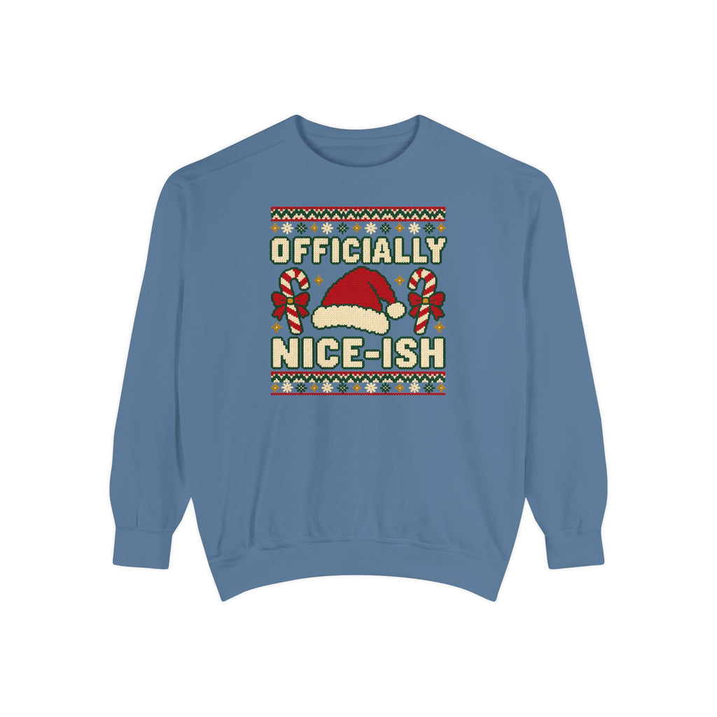 Officially Nice-ish Ugly Christmas Sweatshirt – Blue Jean