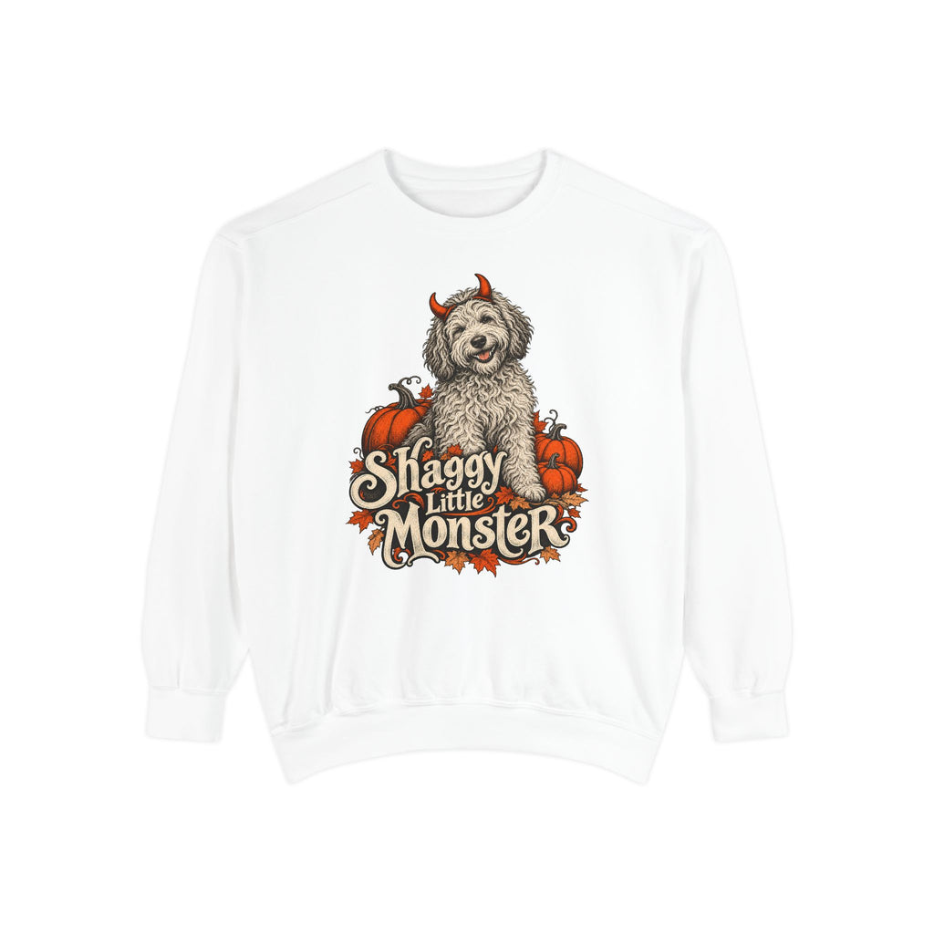 Shaggy Little Monster Sweatshirt – White