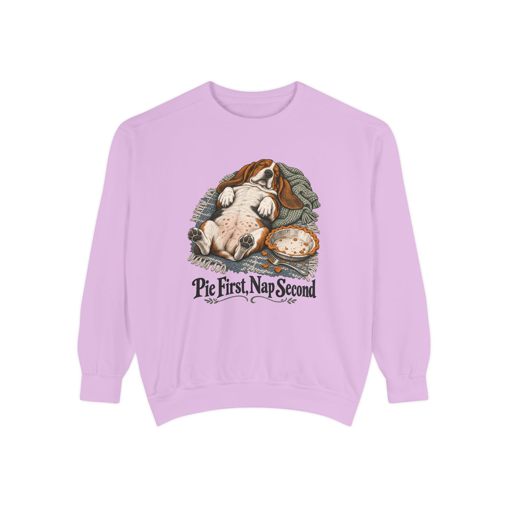 Pie First, Nap Second Sweatshirt – Orchid