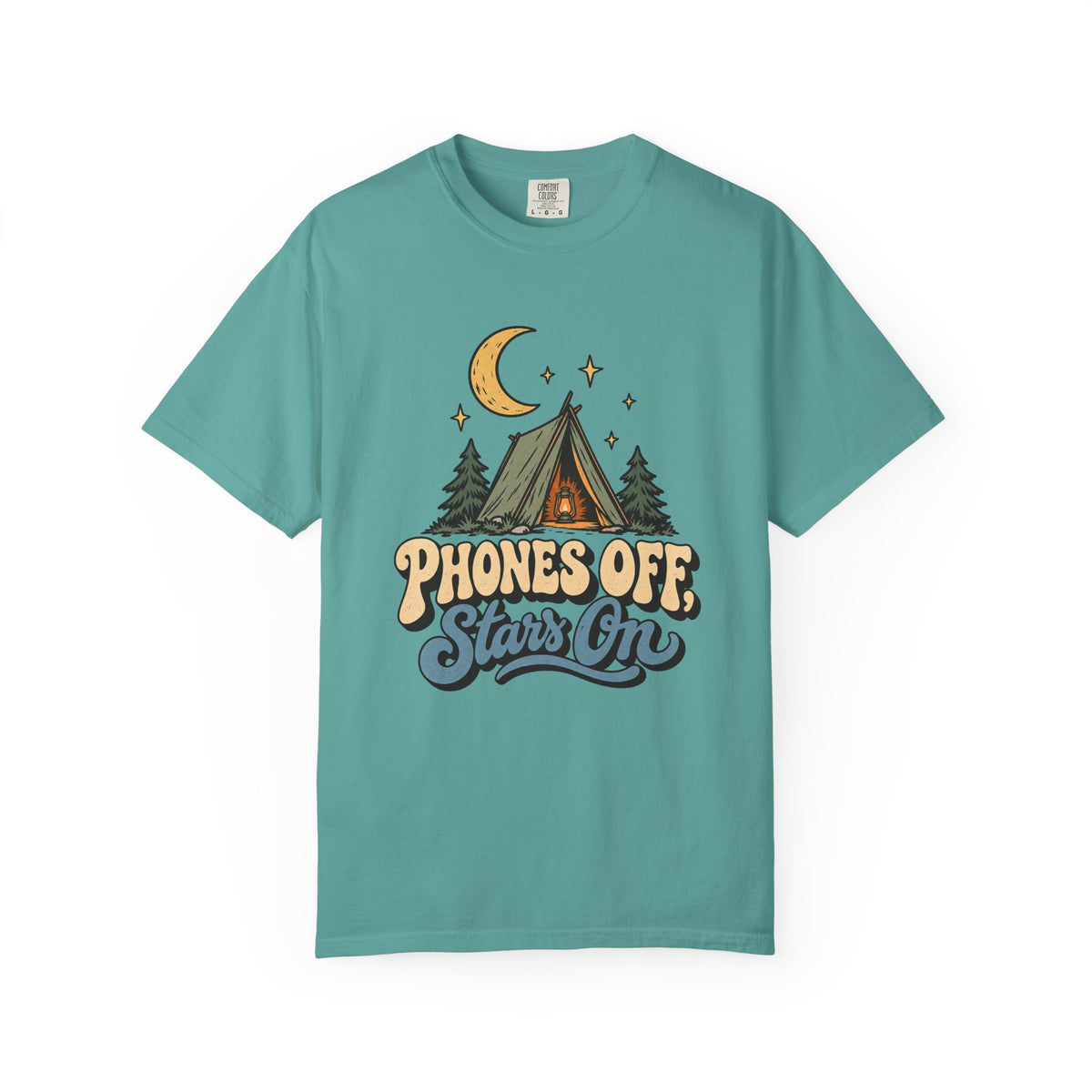 Phones Off, Stars On T-Shirt – Seafoam