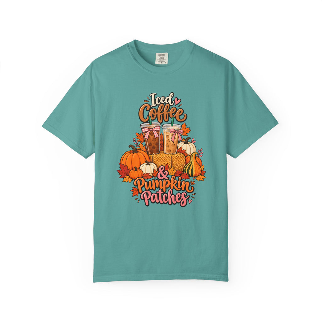 Iced Coffee & Pumpkin Patches T-Shirt – Seafoam