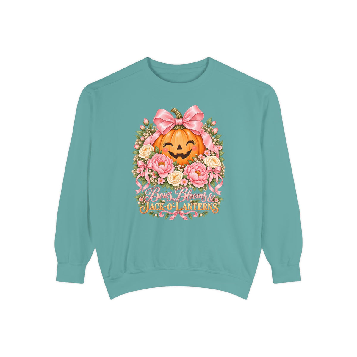 Bows, Blooms & Jack-o'-Lanterns Sweatshirt – Seafoam