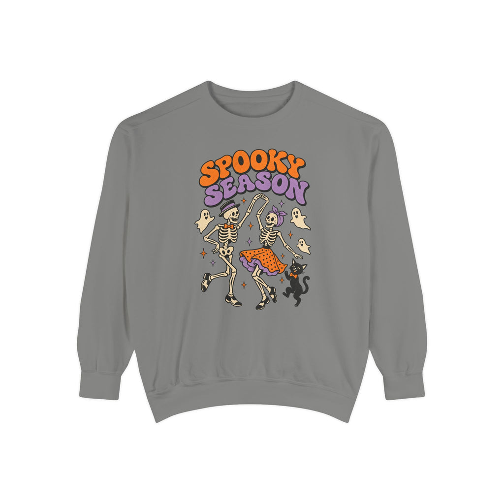 Spooky Season Dancing Skeletons Sweatshirt – Grey