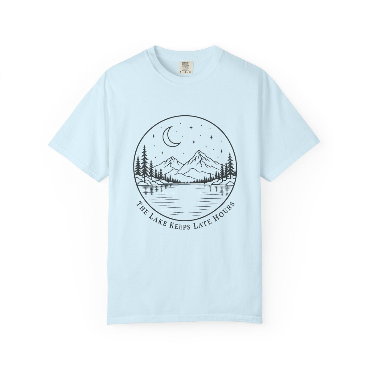 The Lake Keeps Late Hours T-Shirt – Chambray