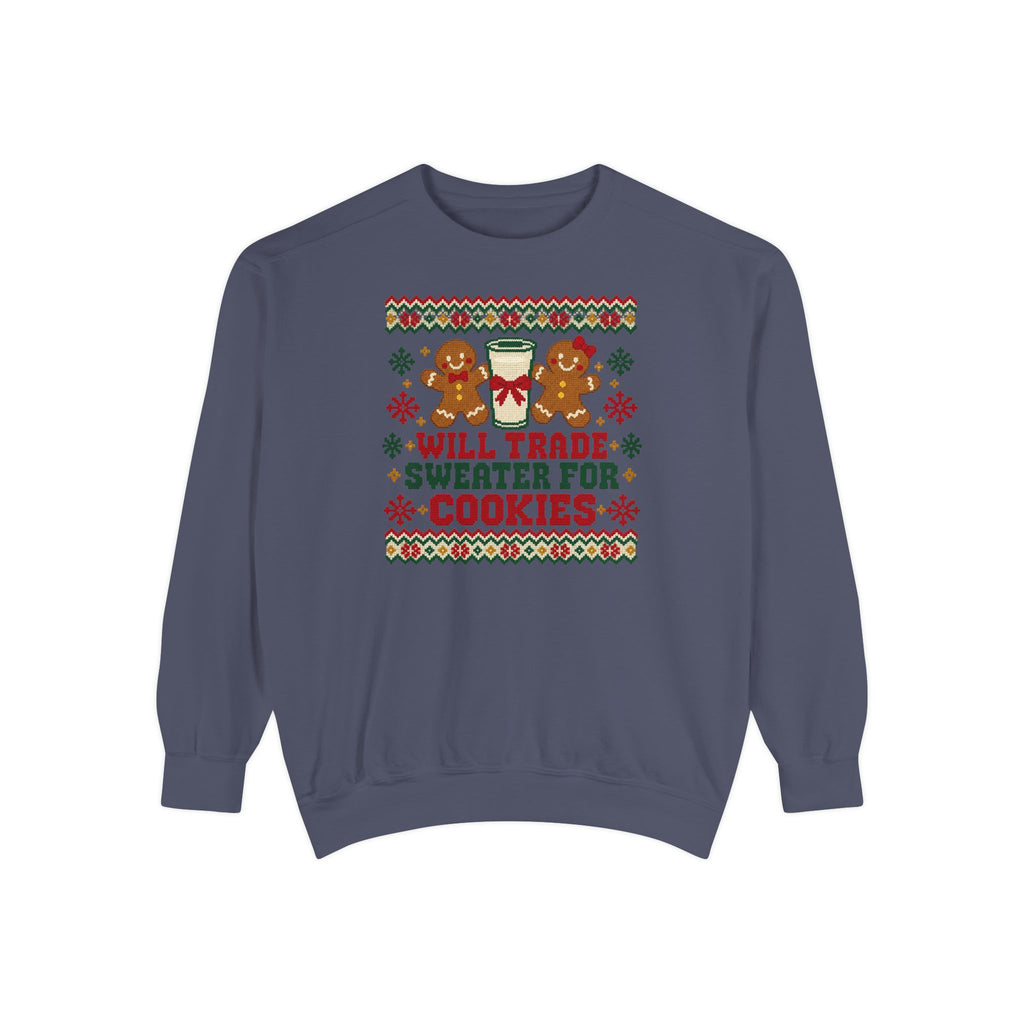 Will Trade Sweater for Cookies Ugly Christmas Sweatshirt – Denim