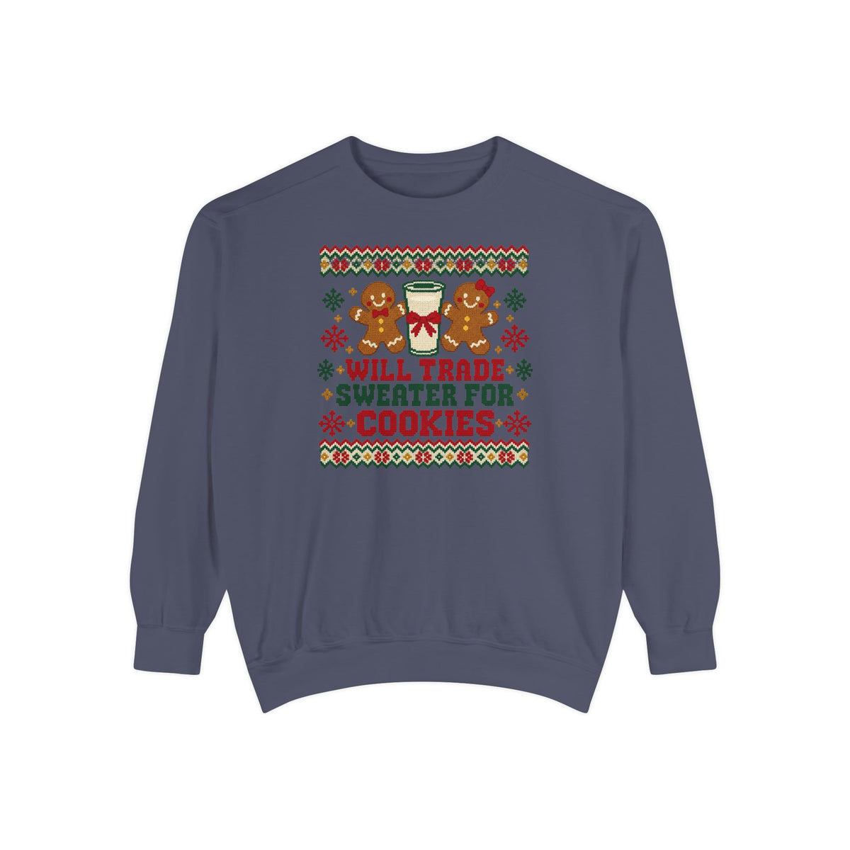 Will Trade Sweater for Cookies Ugly Christmas Sweatshirt – Denim