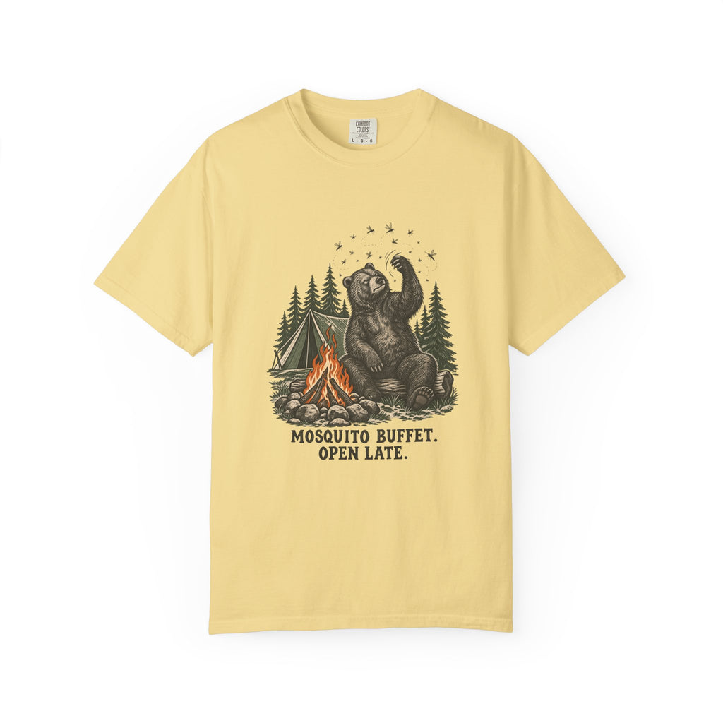 Mosquito Buffet. Open Late. T-Shirt – Butter
