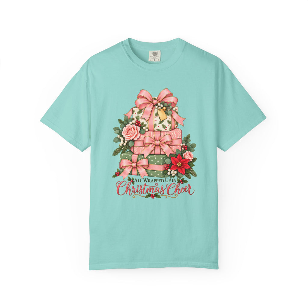 All Wrapped Up in Christmas Cheer T-Shirt – Chalky Mint