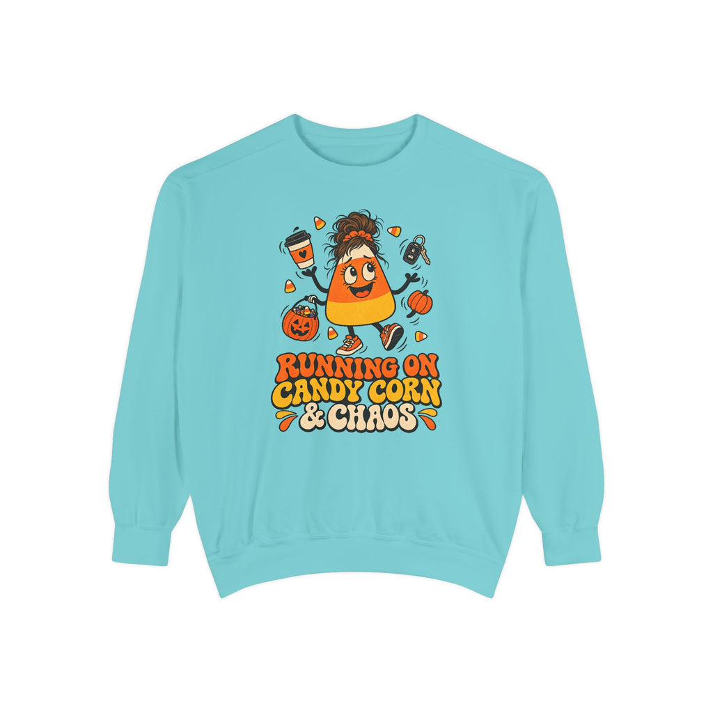 Running on Candy Corn and Chaos Sweatshirt – Chalky Mint