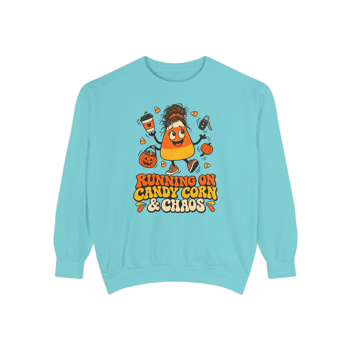 Running on Candy Corn and Chaos Sweatshirt – Chalky Mint