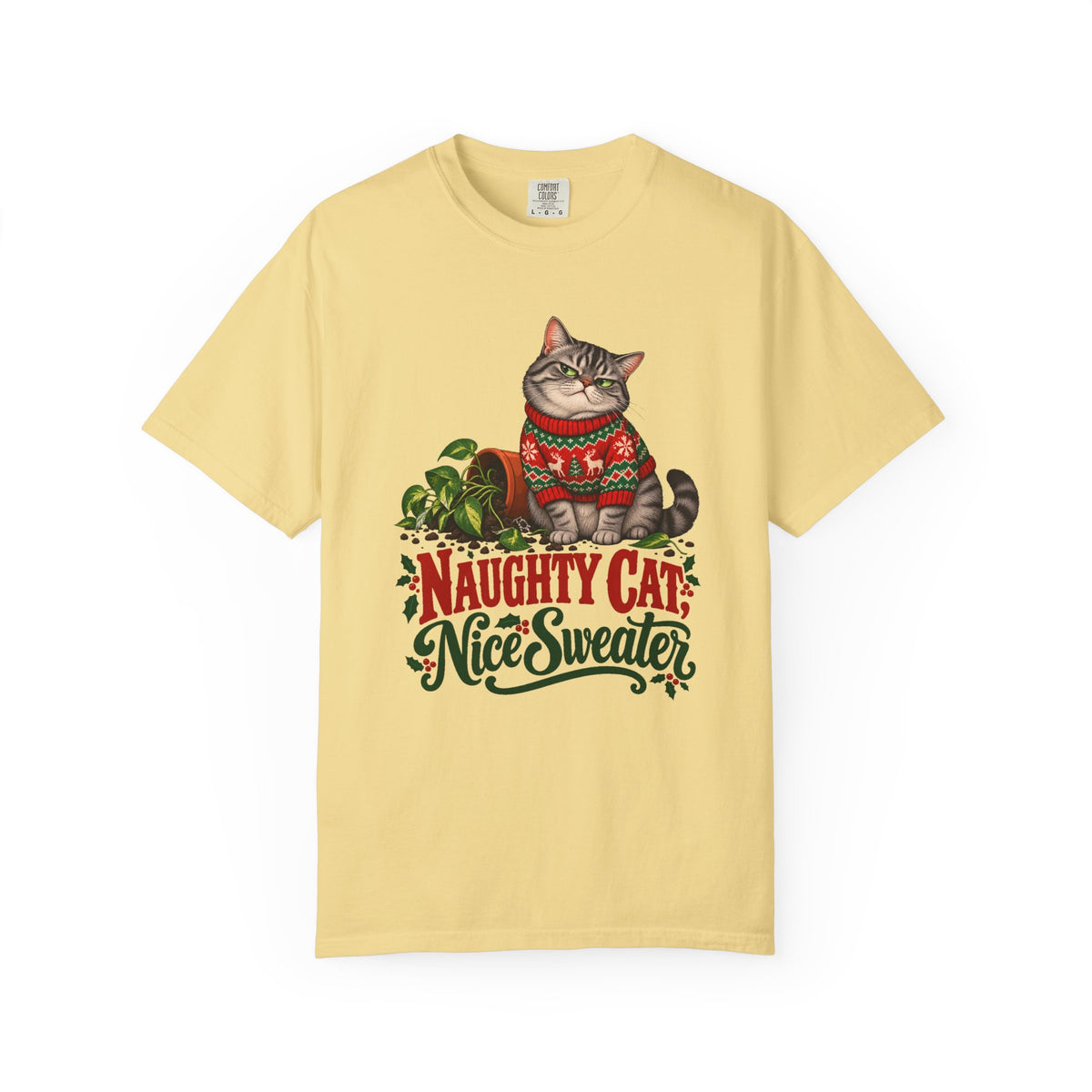 Naughty Cat, Nice Sweater T-Shirt – Butter