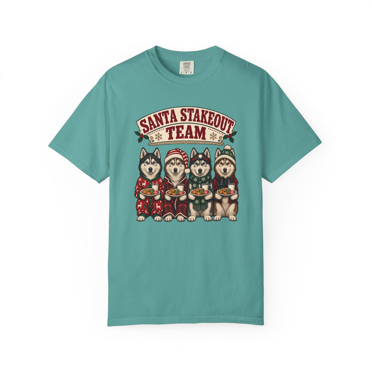 Santa Stakeout Team T-Shirt – Seafoam