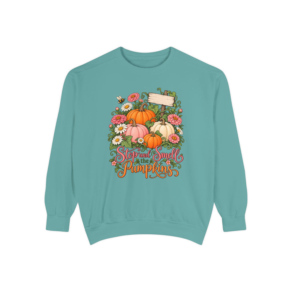 Stop and Smell the Pumpkins Sweatshirt – Seafoam