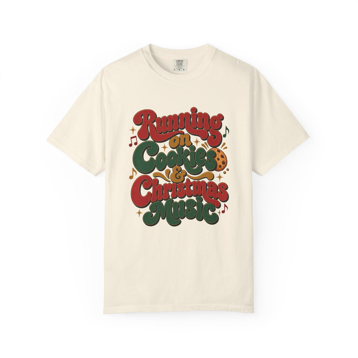 Running on Cookies & Christmas Music T-Shirt – Ivory