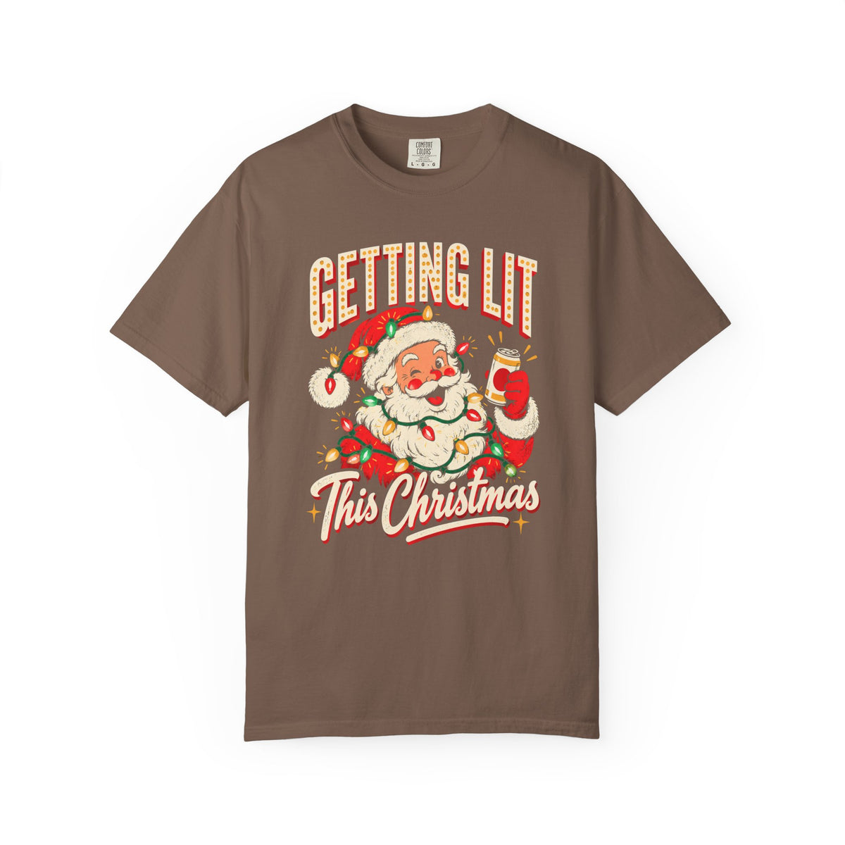 Getting Lit This Christmas T-Shirt – Espresso