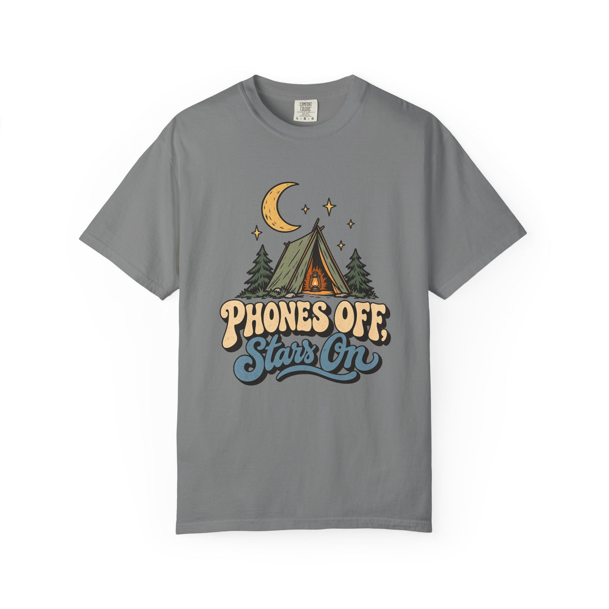 Phones Off, Stars On T-Shirt – Grey
