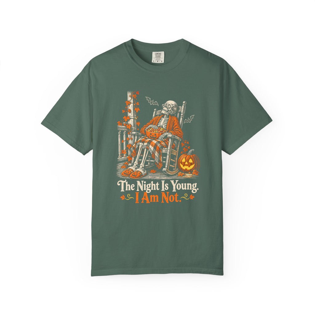 The Night Is Young. I Am Not. T-Shirt – Blue Spruce