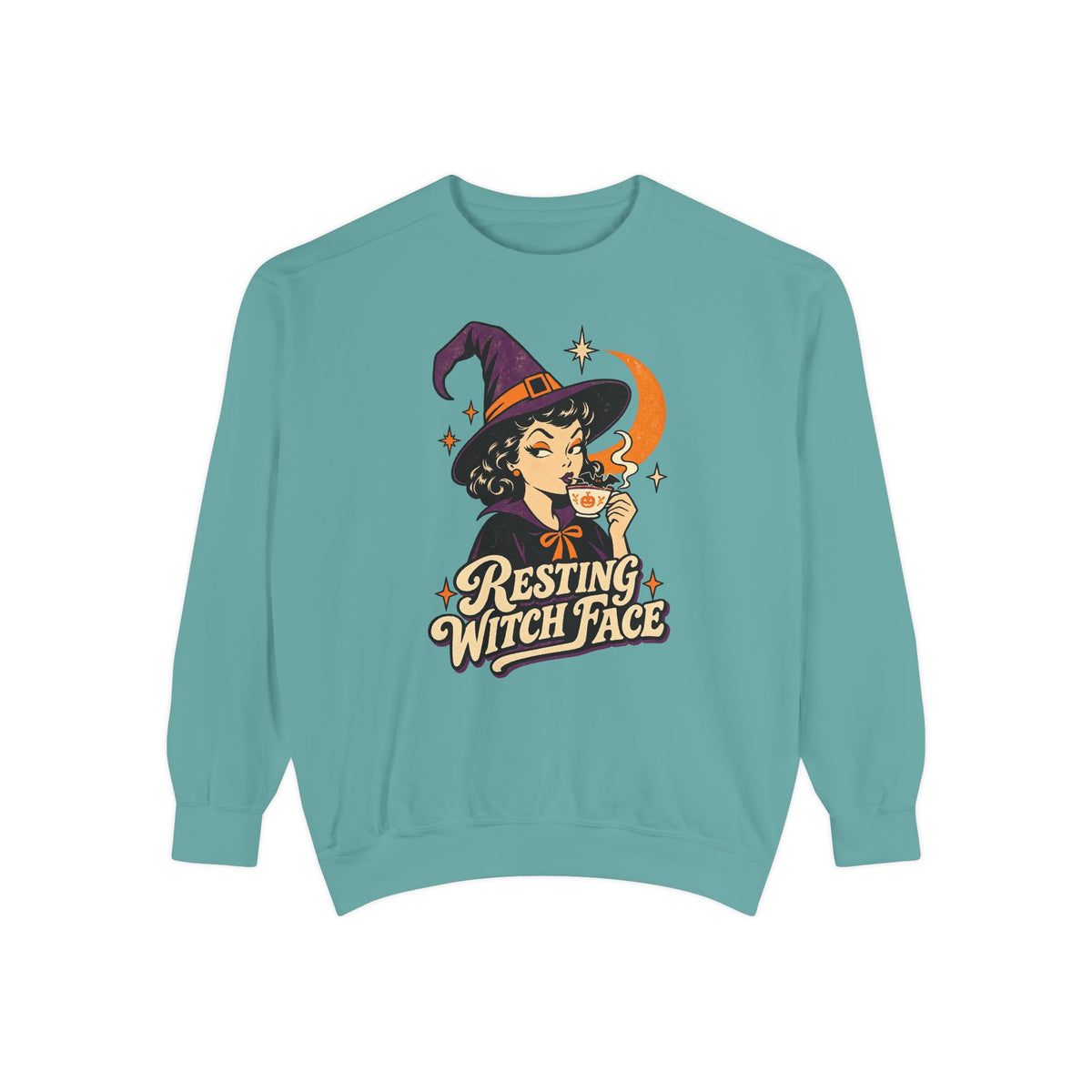 Resting Witch Face Sweatshirt – Seafoam