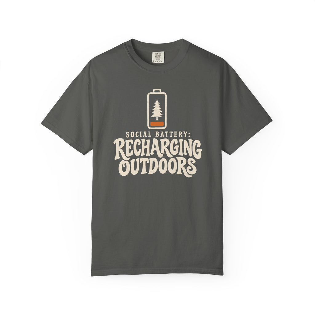 Social Battery: Recharging Outdoors T-Shirt