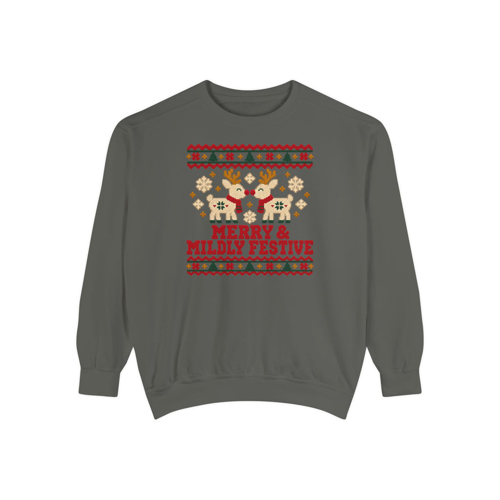 Merry & Mildly Festive Ugly Christmas Sweatshirt – Pepper