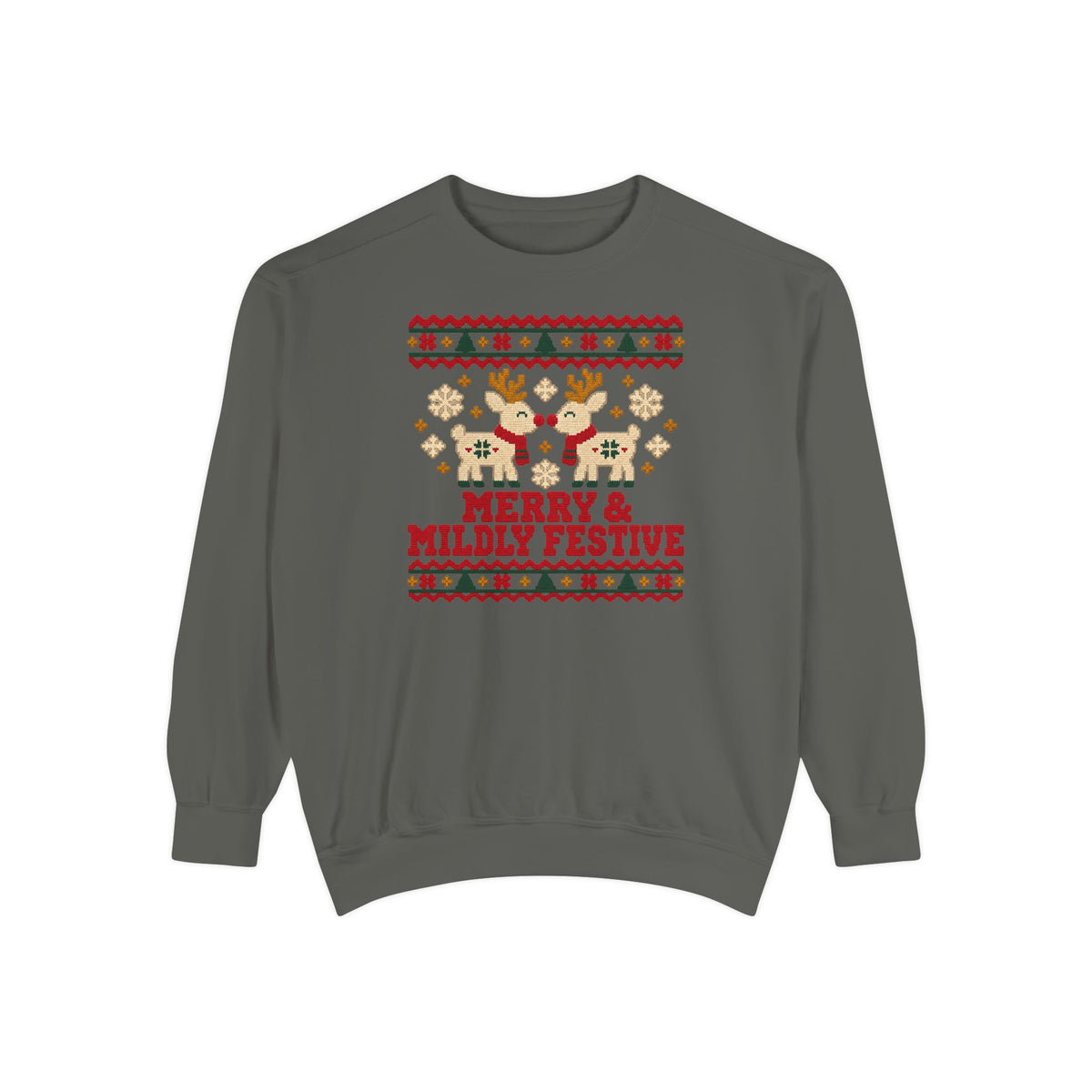 Merry & Mildly Festive Ugly Christmas Sweatshirt – Pepper