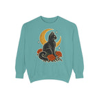 Moonlit Black Cat Sweatshirt – Seafoam