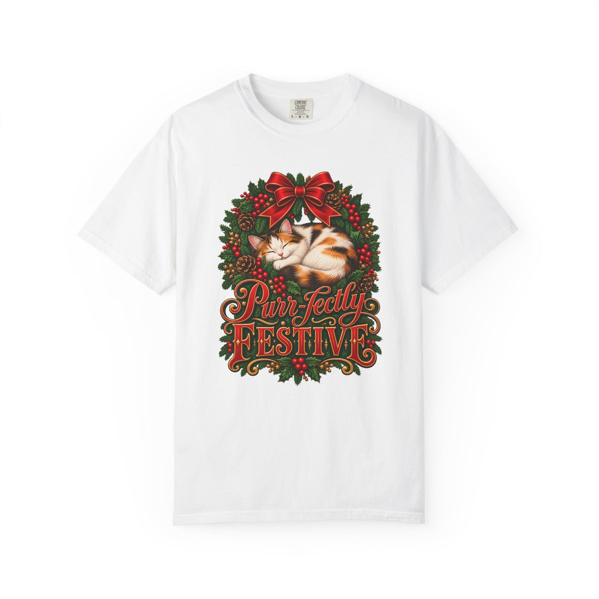 Purr-fectly Festive T-Shirt – White