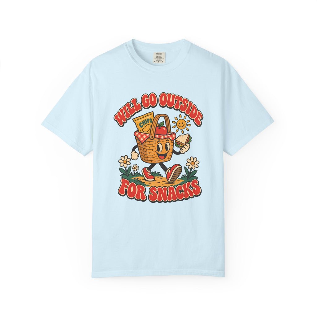 Will Go Outside for Snacks T-Shirt – Chambray